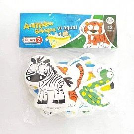 ANIMALES SALVAJES AL AGUA X 12 PIEZAS