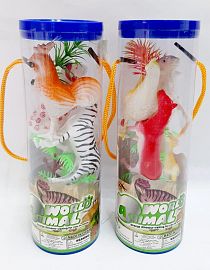 ANIMALES X4 CON ACCESORIOS EN TUBO