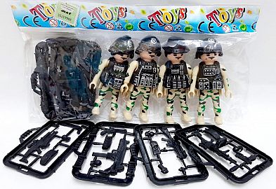 MUÑECOS SOLDADOS X4 CON ACCESORIOS EN BOLSA