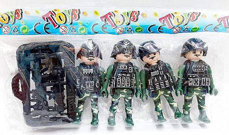 MUÑECOS SOLDADOS X4 CON ACCESORIOS EN BOLSA