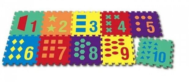 PISO DE GOMA EVA FORMAS Y NUMEROS 10 PZAS
