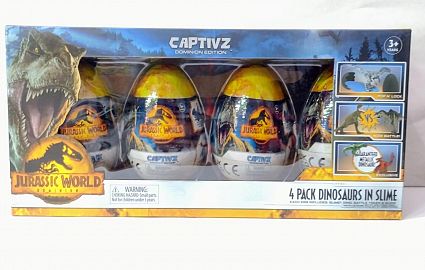 JURASSIC WORLD HUEVOS X 4 CON SLIME