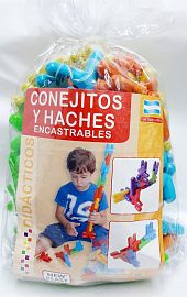 CONEJITOS Y HACHES X 100 PIEZAS CHICOS EN BOLSA