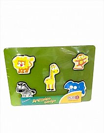 ENCASTRE ANIMALES DE LA SELVA 5 PZS MADERA