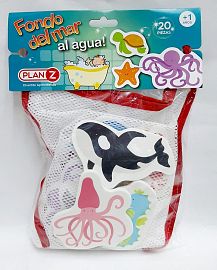 ANIMALES FONDO DEL MAR AL AGUA CON RED 20 PZS