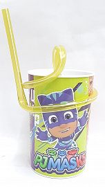 VASO JUNIOR CON SORBETE PJ MASKS