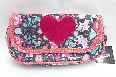 CARTUCHERA CON SOLAPA GAMUZA
