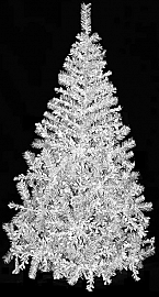ARBOL DE NAVIDAD ACONCAGUA INVIERNO 1.30 MTS BLANCO CON PLATA BASE METAL