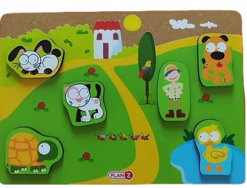 ENCASTRE VOLUMEN MASCOTAS 6 PIEZAS MADERA