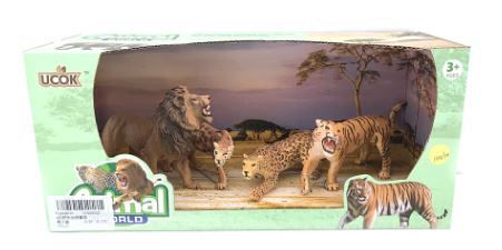 ANIMALES DE SELVA FAMILIA LEON X4 EN CAJA