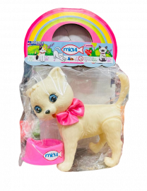 GATO MICHI CON PLATO EN BOLSA