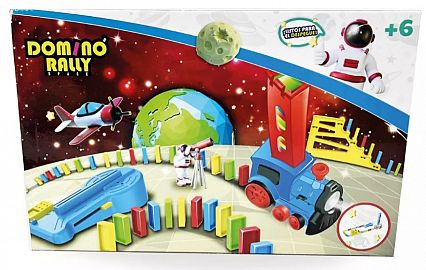 DOMINO RALLY AVION LANZA TREN CON LUZ Y SONIDO 120 PIEZAS