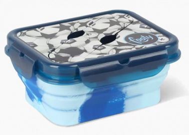 LUNCHERA PLEGABLE CON CUBIERTOS - 2 COLORES