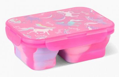 LUNCHERA 2 DIVISIONES PLEGABLE UNICORNIO - 2 COLORES