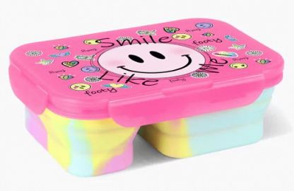 LUNCHERA 2 DIVISIONES PLEGABLE SMILE - 2 COLORES
