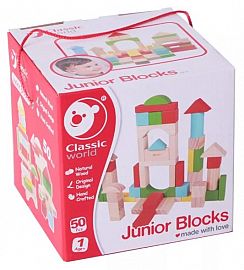 BLOQUES MADERA JR 50 PIESAS EN CAJA