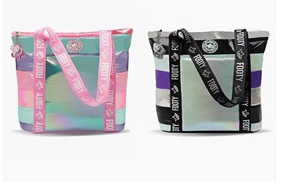 BOLSO FOOTY METALIZADO RAYADO - 2 COLORES