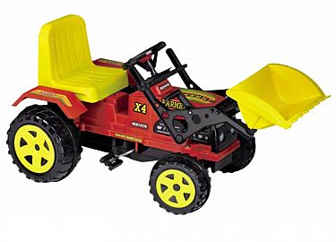 TRACTOR FARMER CON PALA ROJO A PEDAL