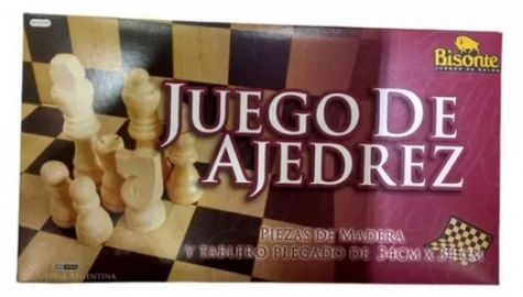 AJEDREZ BISONTE MADERA 34X34