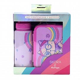 SET CONTENEDOR Y BOTELLA GATA EN CAJA