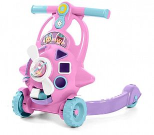 CAMINADOR BEBE AVIADOR ROSA CON SONIDO
