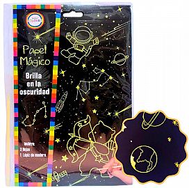 PAPEL MAGICO 3 HOJAS BRILLA EN OSCURIDAD