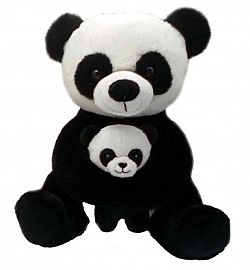 PELUCHE OSO PANDA CON BEBE 27CM