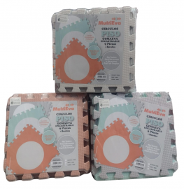 PISO GOMA EVA X9 CIRCULOS CON BORDES - 3 COLORES