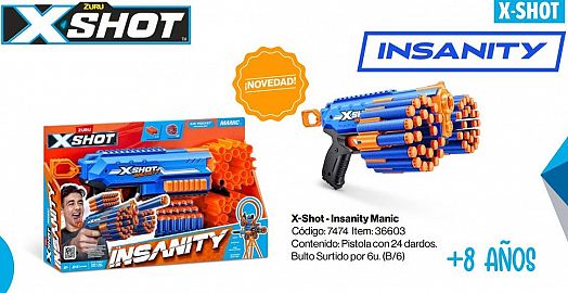 PISTOLA X-SHOT INSANITY 24 DARDOS (36603)