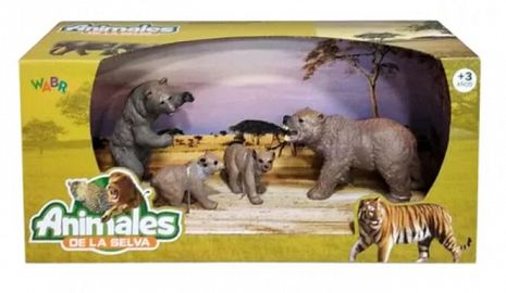 ANIMALES DE LA SELVA FAMILIA OSO X4 EN CAJA