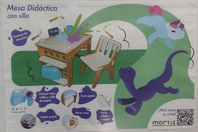 MESA DIDACTICA CON SILLA Y ACCESORIOS EN CAJA