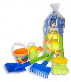BOLSO CON JUEGO DE PLAYA COMPLETO CON REGADERA
