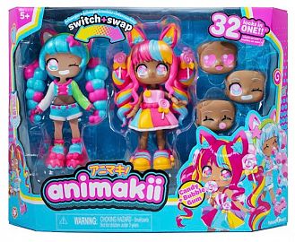 ANIMAKII MUÑECA 14 CM SWITCH SWAP CANDY + BUBBLE GUM