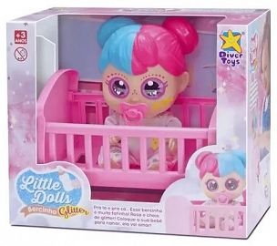 LITTLE DOLLS GLITTER MUÑECA CON CUNA