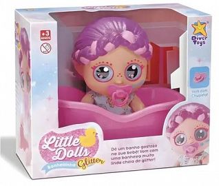 LITTLE DOLLS GLITTER MUÑECA CON BAÑERA