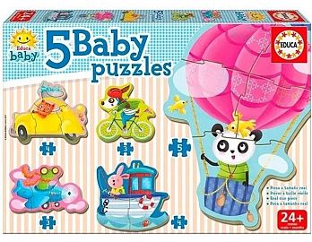5 BABY PUZZLE ANIMALES AL VOLANTE