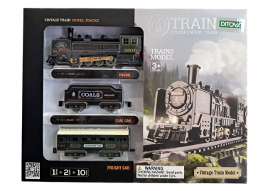 TREN CON VIAS A PILA 13 PIEZAS FREIGHT CAR