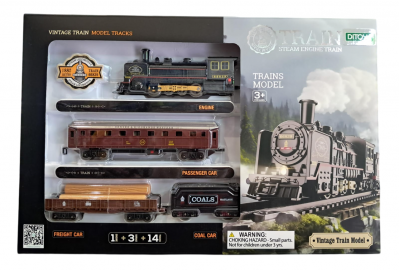 TREN CON VIAS A PILA 18 PIEZAS COAL CAR