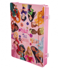 CONTENEDOR MULTIUSO 31X22X4CM PRINCESAS ROSA