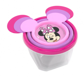RECIPIENTE X3 CON OREJAS MINNIE 130,240,430ML