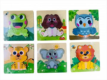 ENCASTRE MADERA ANIMALES 4 CORTES - SURTIDOS -